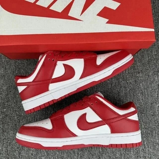 Nike Dunk Low Burgundy and White Sneakers - 9