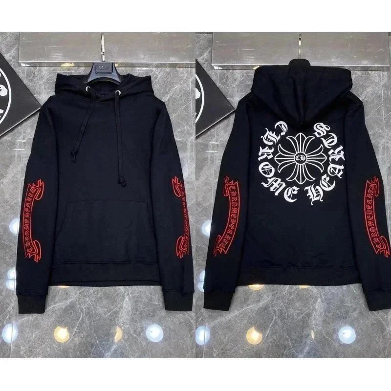 Chrome Hearts x Unknown Collaborator Black Hoodie with Gothic Script and Cross Motif - 1