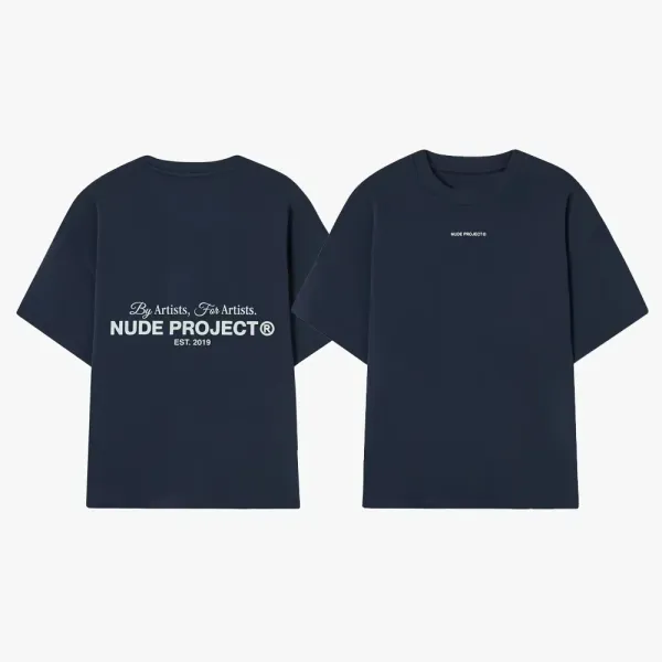 Design NUDE PROJECT By Artists, For Artists Navy T-Shirt T-Shirts - 1