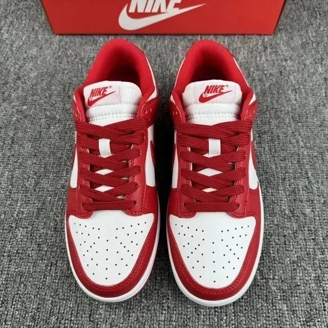 Nike Dunk Low Burgundy and White Sneakers - 11