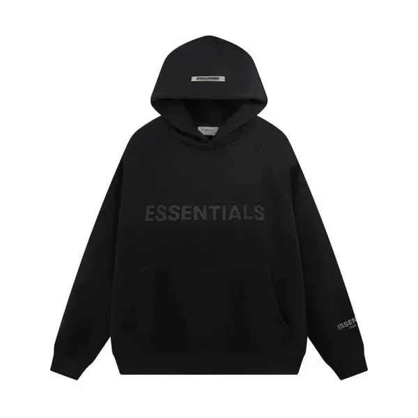 Essentials Reflective Logo Hoodie Black - 7