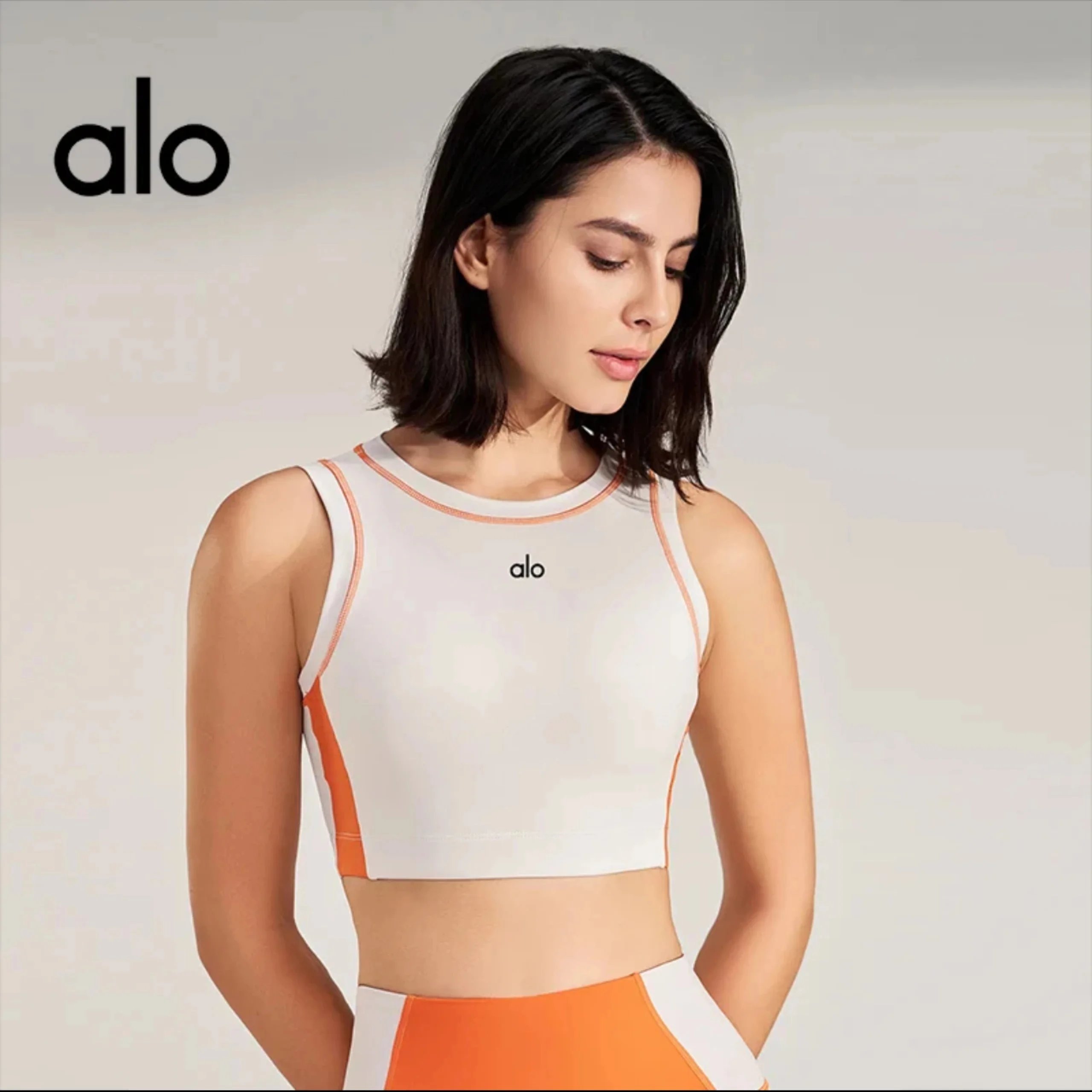 Alo Underwear Color-Block High-Neck Sports Bra image 2