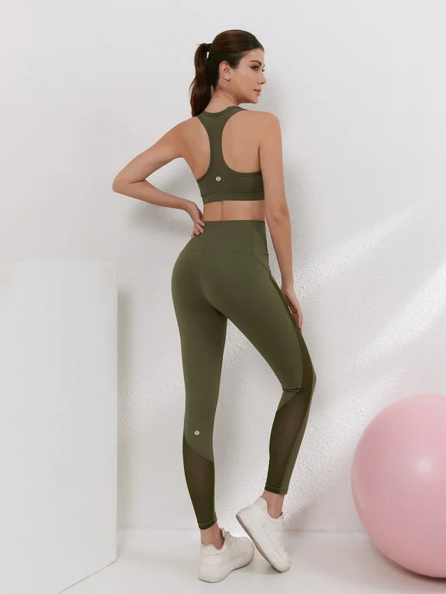 lululemon Matching Sets Racerback Sports Bra and Mesh-Panel Leggings Set product detail image 3