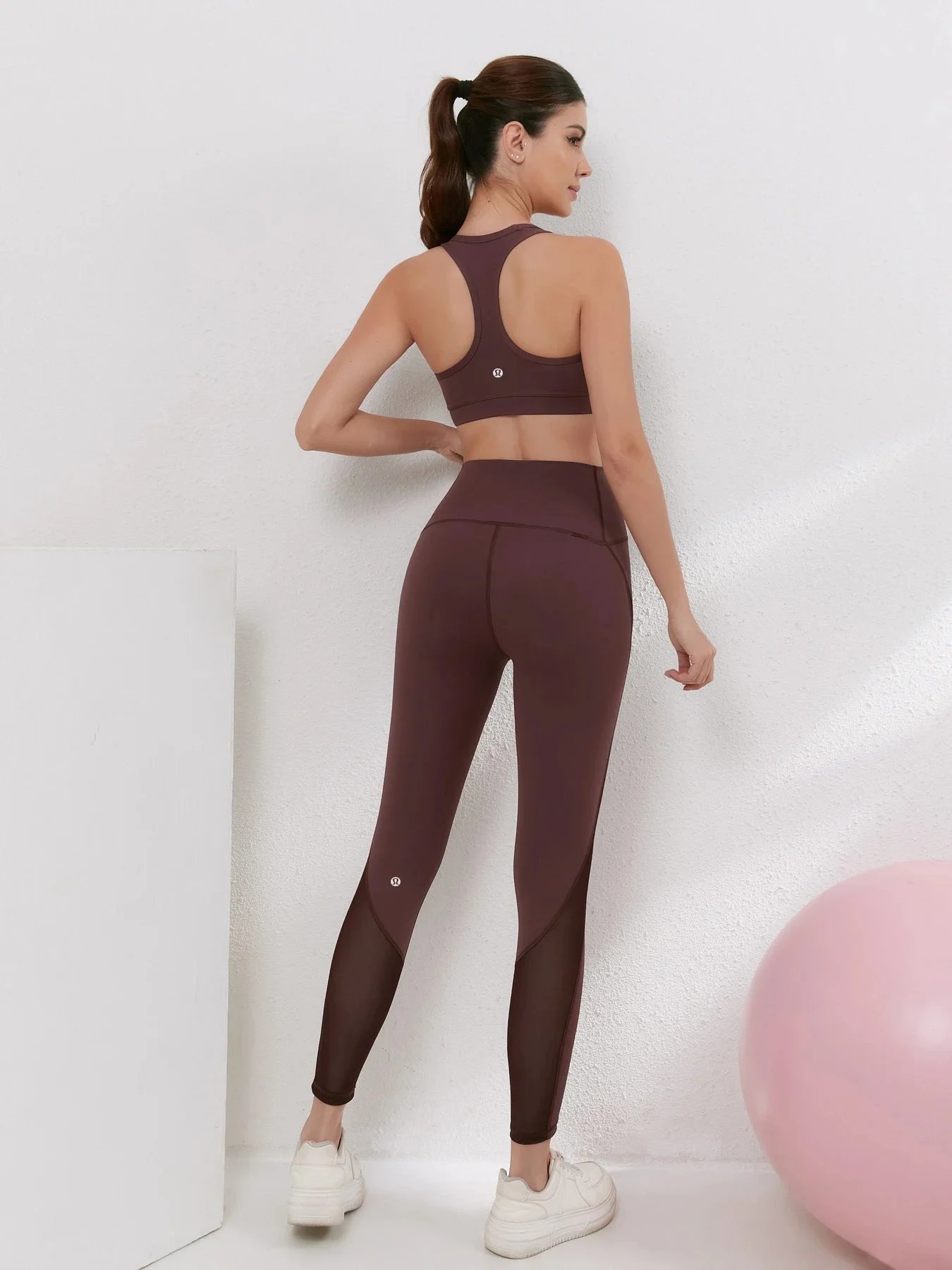 lululemon Matching Sets Racerback Sports Bra and Mesh-Panel Leggings Set image 11