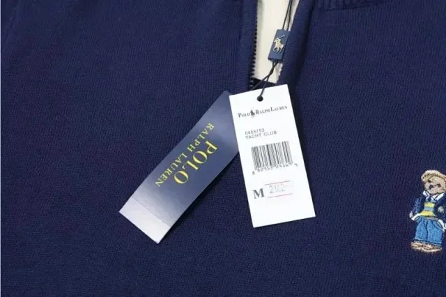Polo Ralph Lauren Knitwear Quarter-Zip Knit Sweater with Bear Embroidery product detail image 3