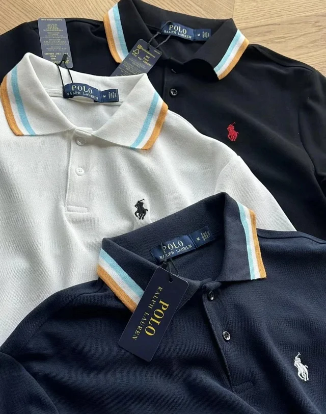 Polo Ralph Lauren Shirts Short-Sleeve Shirt with Striped Tipping product detail image 6