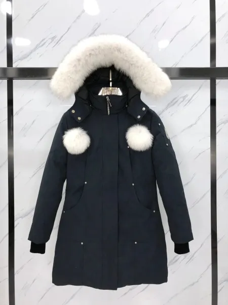 Moncler Maya Down Jacket White with Fur Trim - 32
