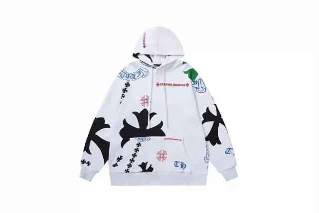 Chrome Hearts Hoodies & Sweatshirts Hooded sweatshirt with cross motif graphic print product detail image 11