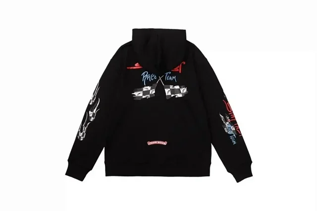 Chrome Hearts Hoodies & Sweatshirts Hooded sweatshirt with cross motif graphic print product detail image 13