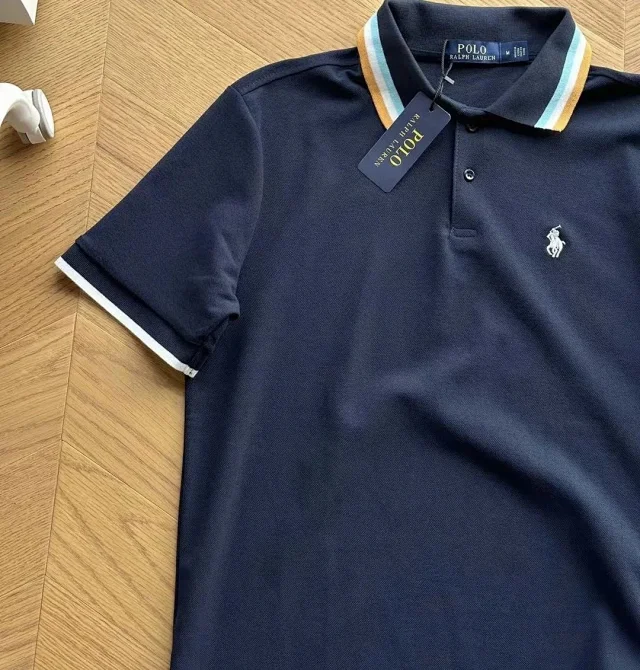 Polo Ralph Lauren Shirts Short-Sleeve Shirt with Striped Tipping product detail image 5