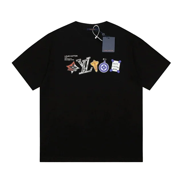 Louis Vuitton T-Shirts Short-Sleeve Graphic Logo Print product detail image 11