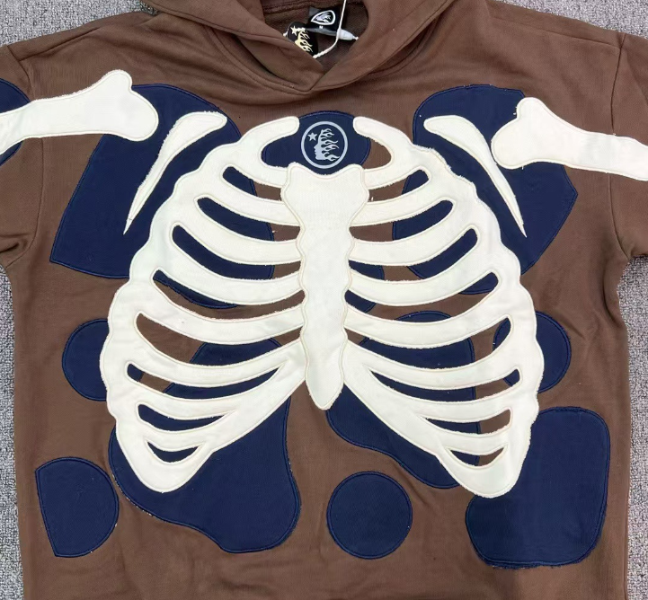 Design Skeleton Horn Hoodie Brown - 5