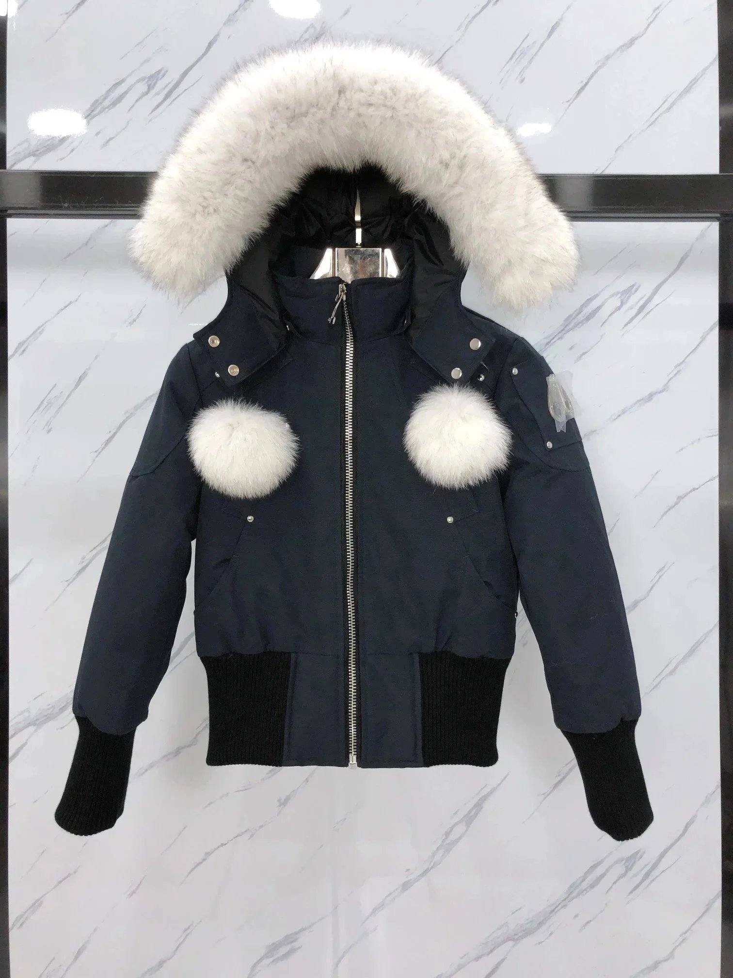 Moncler Maya Down Jacket White with Fur Trim - 15