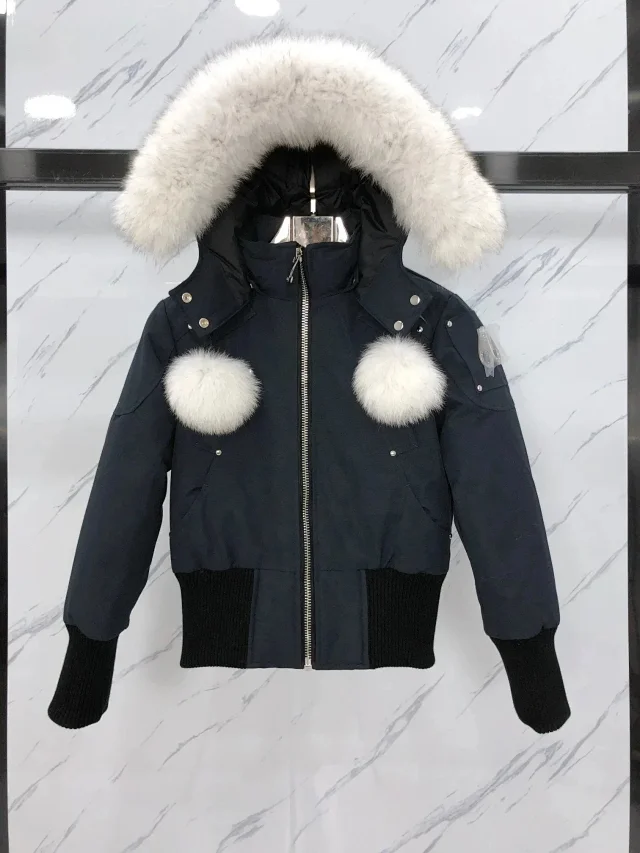 Moose Knuckles Down Jackets Fur-Trim Hooded Bomber product detail image 12