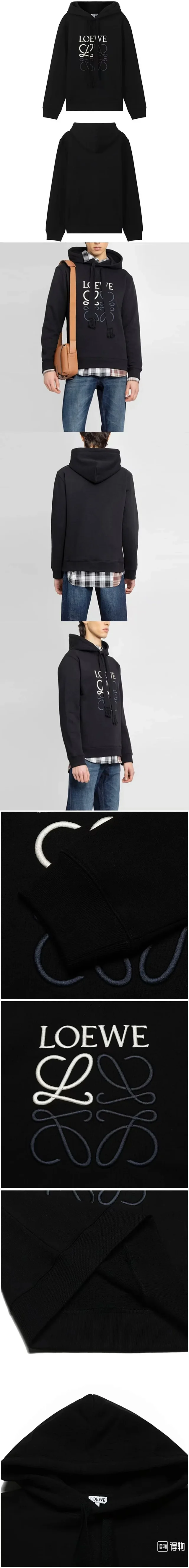 Loewe Hoodies & Sweatshirts Logo-print and leather logo-patch product detail image 9