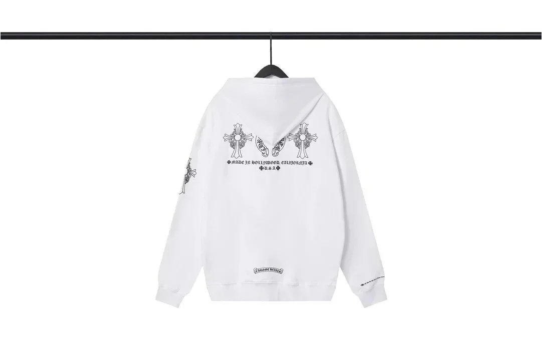 Chrome Hearts Hoodies & Sweatshirts Hooded sweatshirt with cross motif graphic print — ALBB-LMWY-0016
