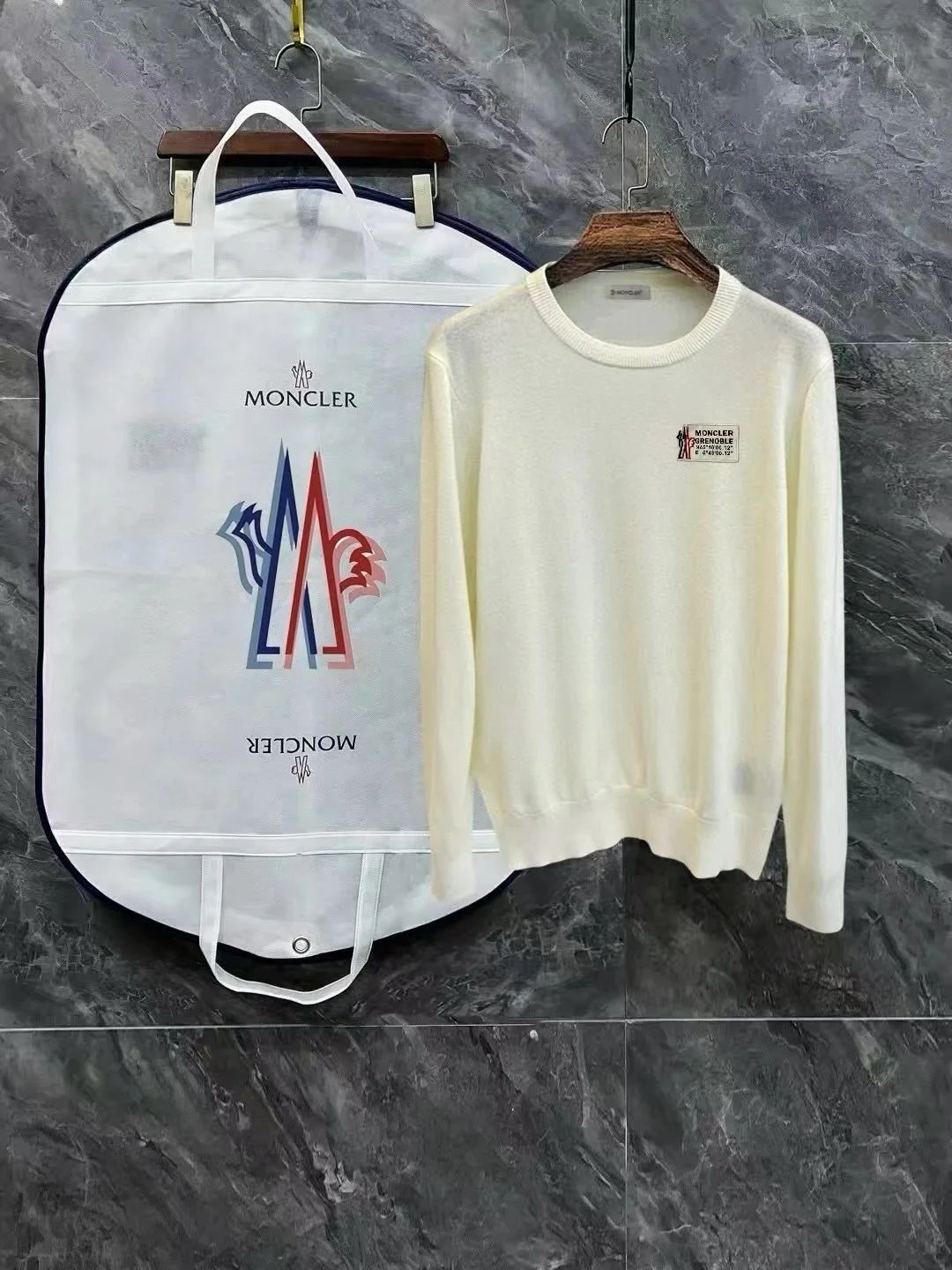 Moncler Knitwear Turtleneck logo-patch knit sweater — 0515035YPC