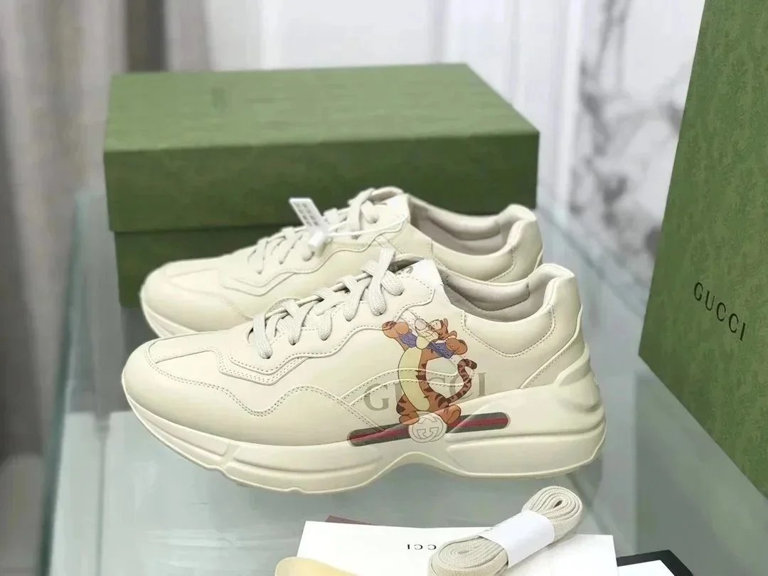 Gucci Rhyton Tigger Collaboration Beige Chunky Sneakers