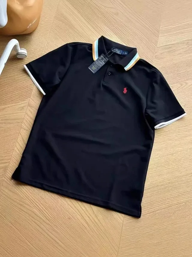 Polo Ralph Lauren Shirts Short-Sleeve Shirt with Striped Tipping product detail image 4