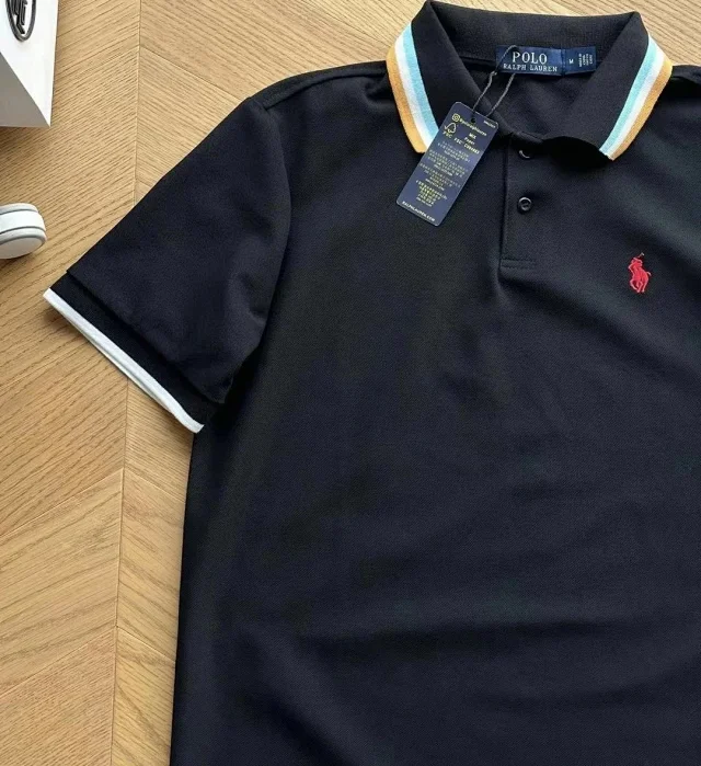 Polo Ralph Lauren Shirts Short-Sleeve Shirt with Striped Tipping product detail image 8