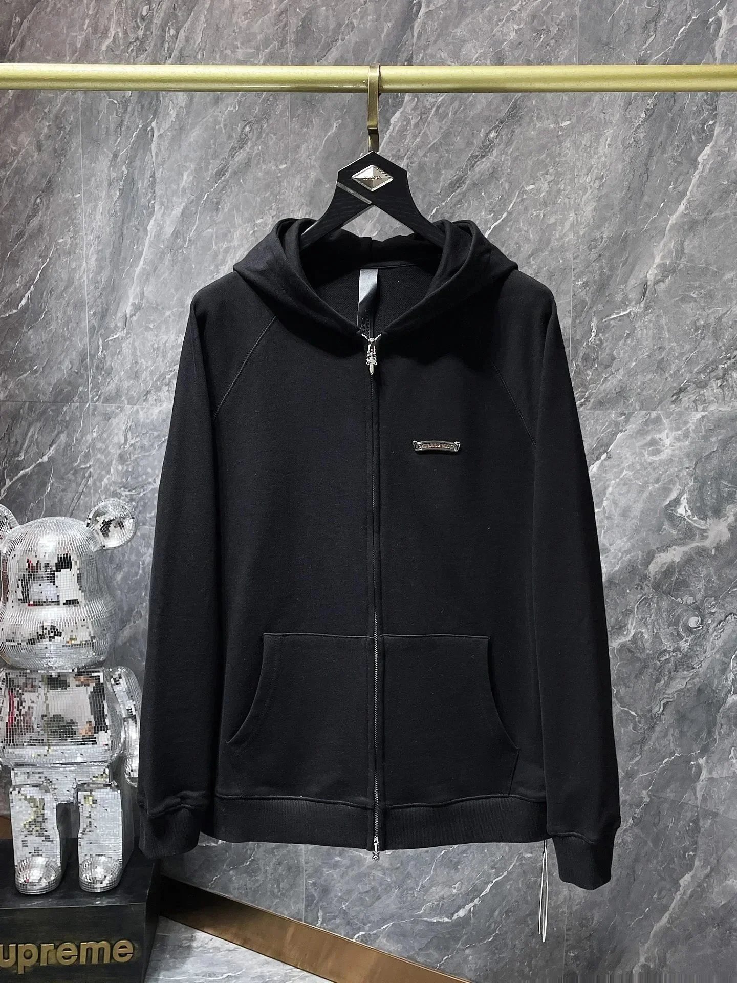 Chrome Hearts Hoodies & Sweatshirts Graphic hooded sweatshirt with cross, horseshoe, and paint-splatter designs — CH-61