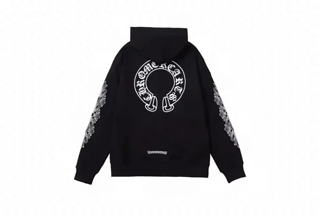 Chrome Hearts Hoodies & Sweatshirts Graphic hooded sweatshirt with cross, horseshoe, and paint-splatter designs product detail image 3