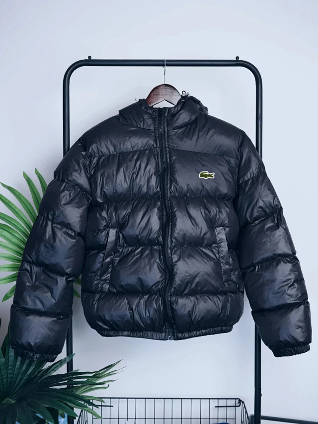 Lacoste Down Jackets Quilted puffer jacket with stand collar product detail image 3