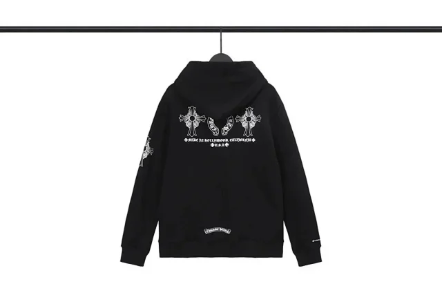 Chrome Hearts Hoodies & Sweatshirts Hooded sweatshirt with cross motif graphic print product detail image 23