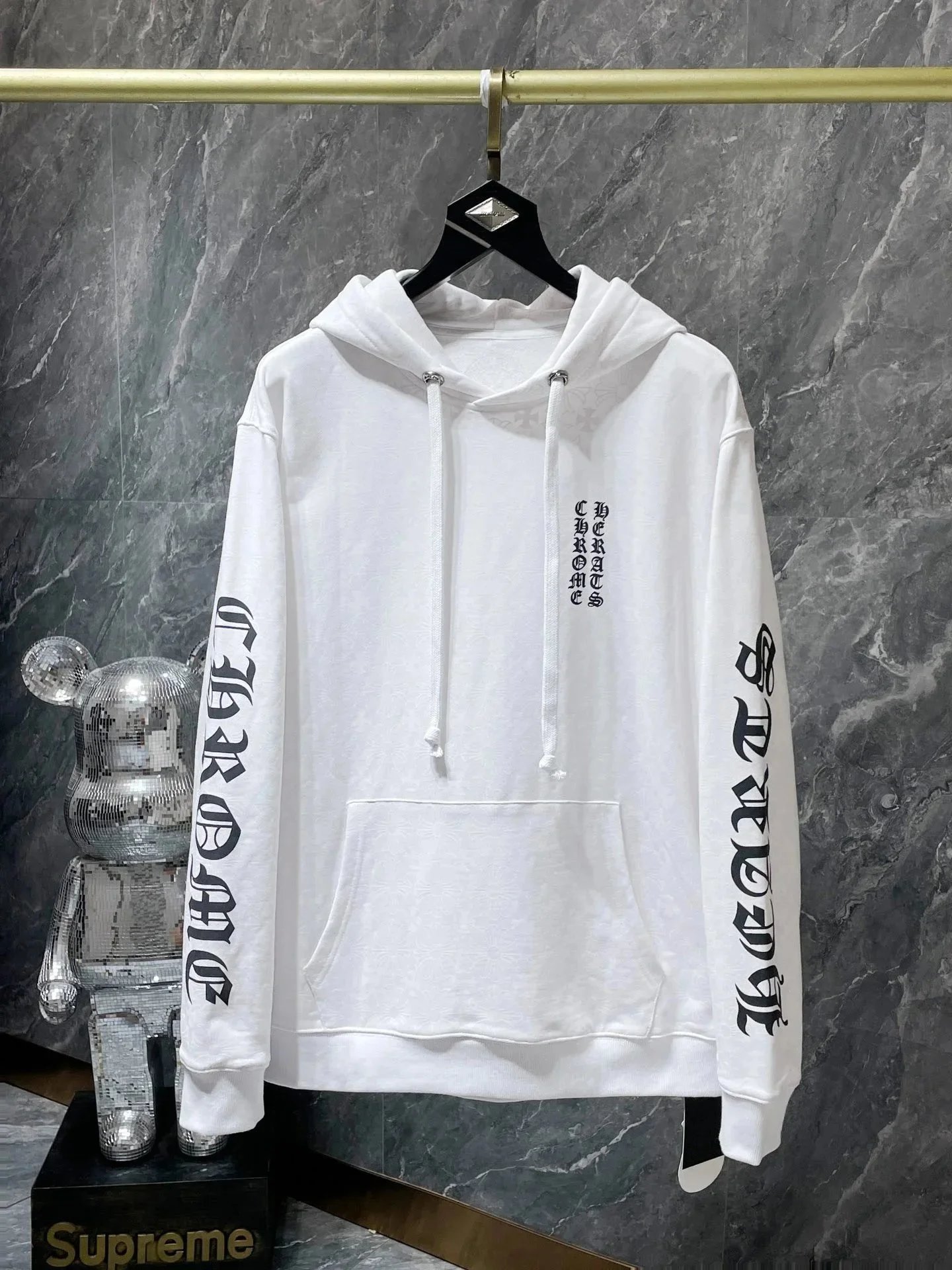 Chrome Hearts Hoodies & Sweatshirts Graphic hooded sweatshirt with cross, horseshoe, and paint-splatter designs — CH-66