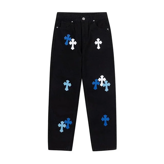 Unbranded Jeans Straight-leg with cross patches and graphic print product detail image 28
