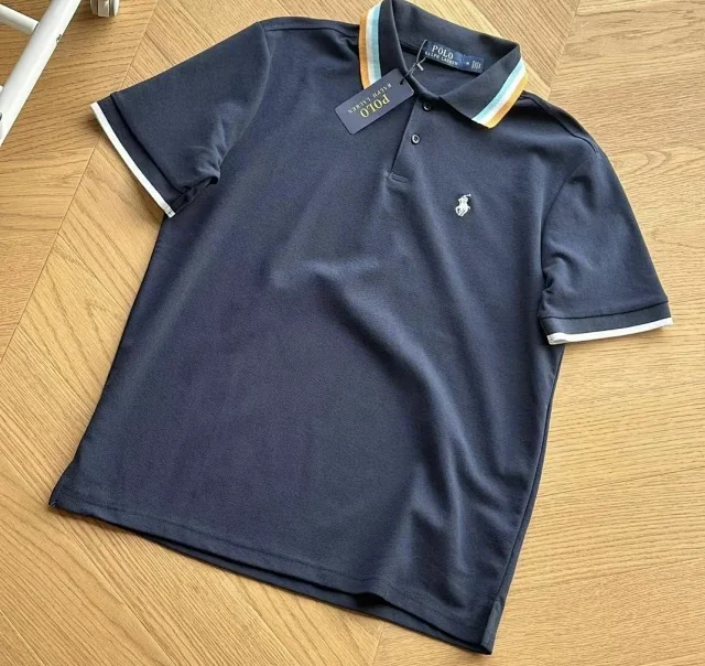 Polo Ralph Lauren Shirts Short-Sleeve Shirt with Striped Tipping product detail image 3