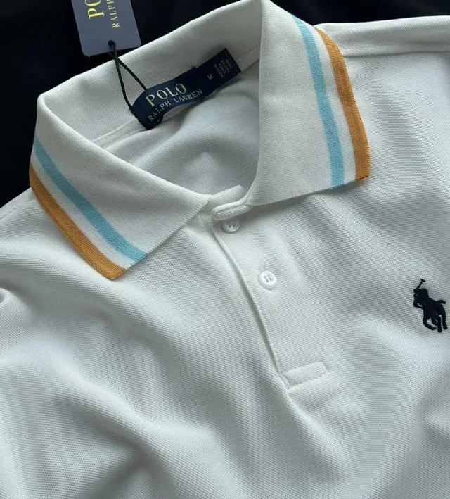 Polo Ralph Lauren Shirts Short-Sleeve Shirt with Striped Tipping product detail image 7