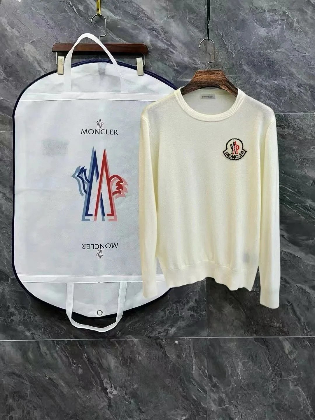 Moncler Knitwear Turtleneck logo-patch knit sweater — 0515029YPC