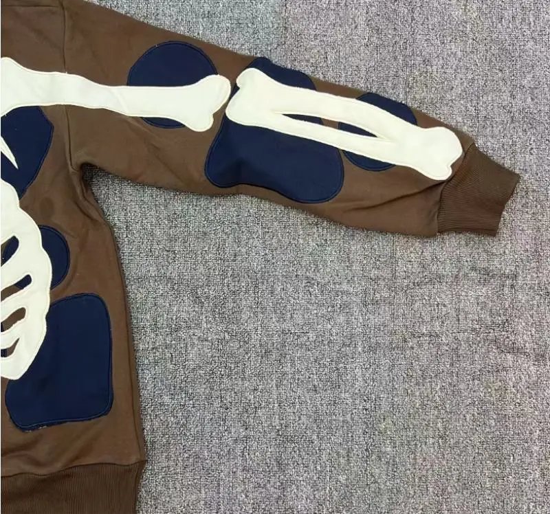 Design Skeleton Horn Hoodie Brown - 7