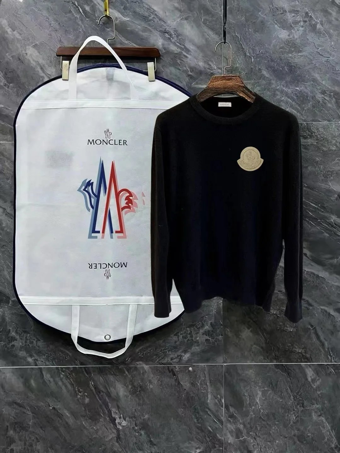 Moncler Knitwear Turtleneck logo-patch knit sweater — 0515036YPC