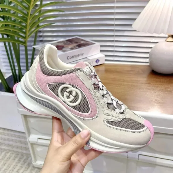 Gucci Rhyton Pink and Beige Chunky Sneakers - 13
