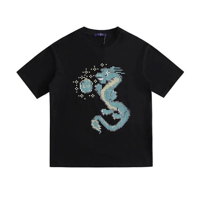 Louis Vuitton T-Shirts Short-Sleeve Graphic Logo Print product detail image 36
