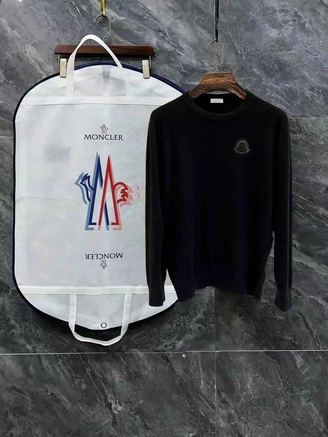 Moncler Knitwear Turtleneck logo-patch knit sweater — 0515024YPC