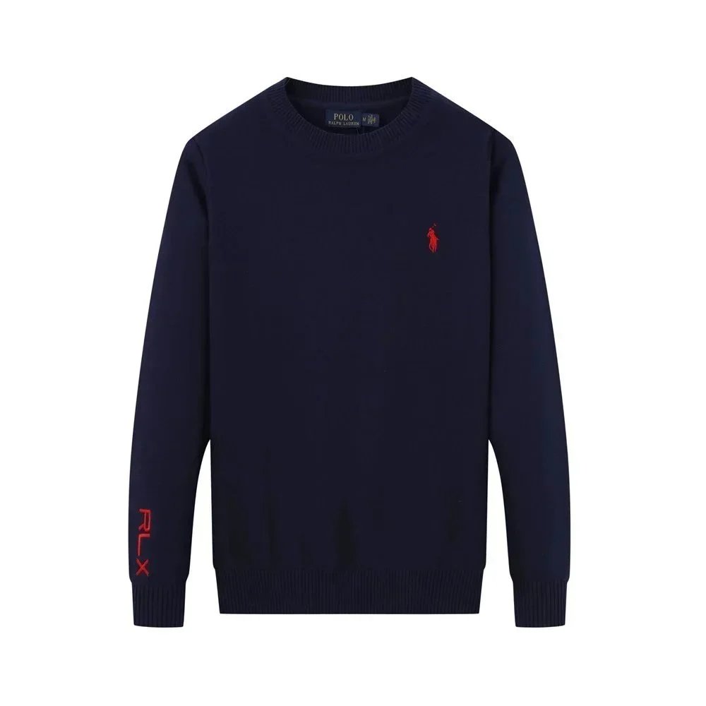 Ralph Lauren Knitwear Embroidered Pony Quarter-Zip Knit Sweater — 26
