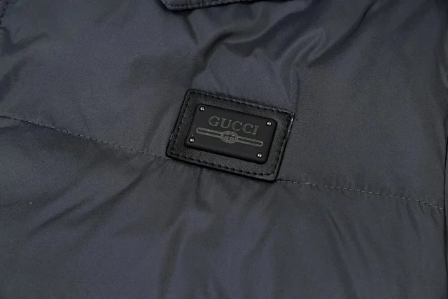 Gucci Down Jackets Hooded quilted jacket with logo detailing product detail image 6