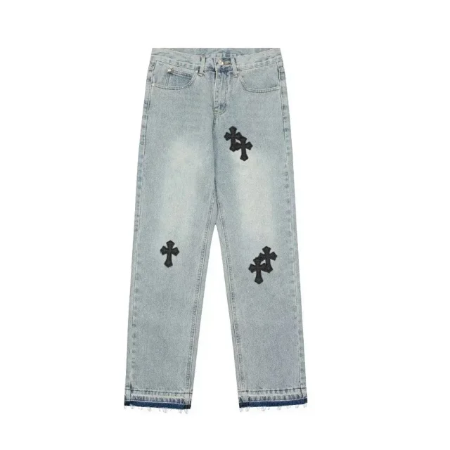 Unbranded Jeans Straight-leg with cross patches and graphic print product detail image 11