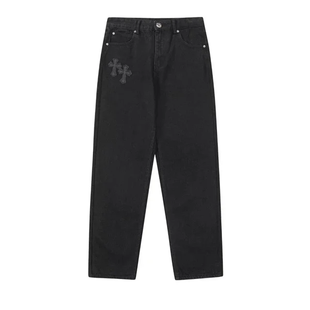 Unbranded Jeans Straight-leg with cross patches and graphic print product detail image 14