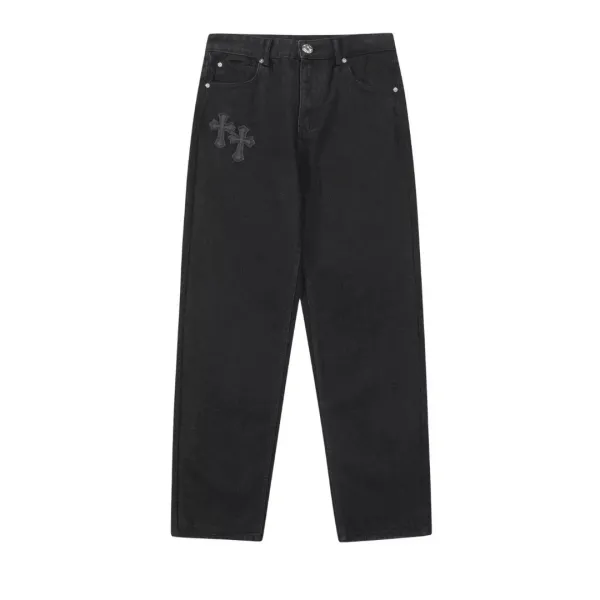 Gallery Dept. Cross-Embroidered Distressed Beige Jeans - 15