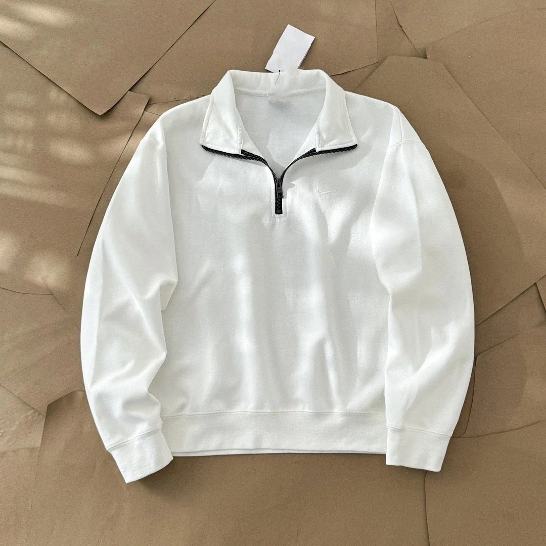 Nike Half-Zip Pullover White Sweatshirt Hoodie - 1