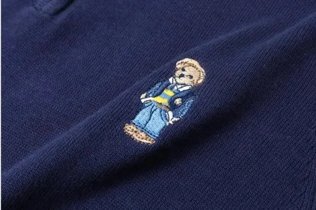Polo Ralph Lauren Knitwear Quarter-Zip Knit Sweater with Bear Embroidery product detail image 11