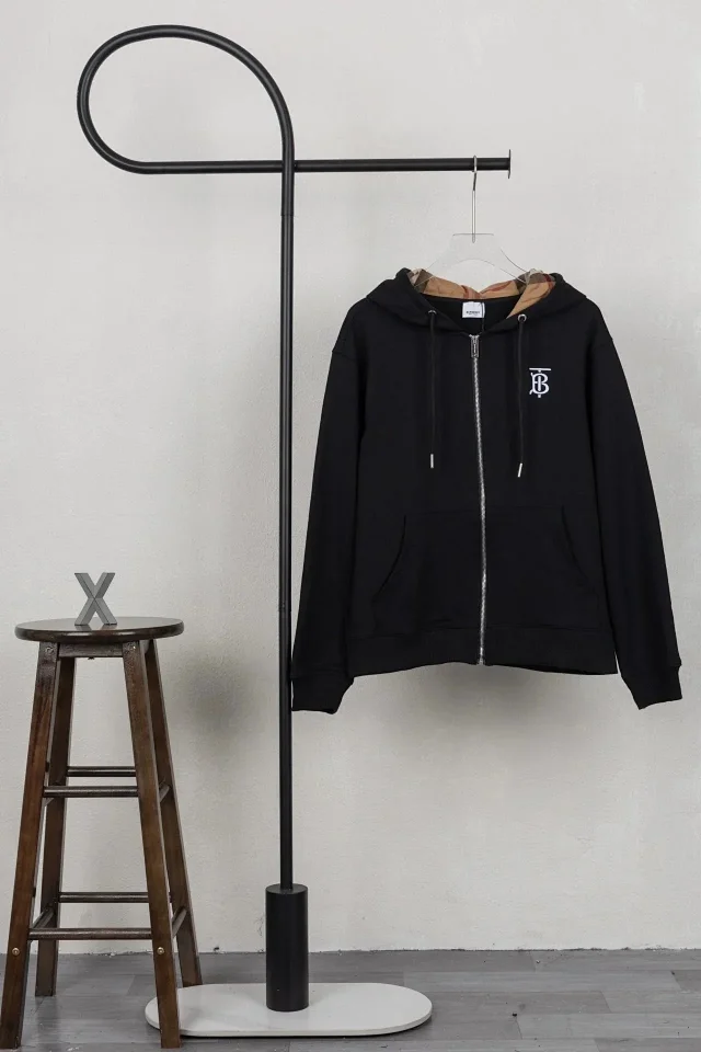 Burberry Hoodies & Sweatshirts Logo-embroidered pullover hoodie with kangaroo pocket product detail image 22
