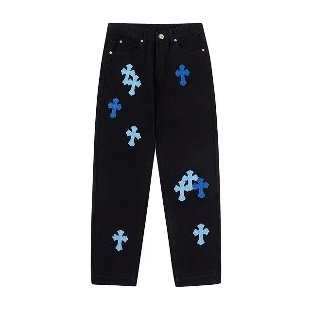 Unbranded Jeans Straight-leg with cross patches and graphic print product detail image 29