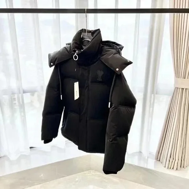 AMI Paris Down Jackets Puffer Jacket with Detachable Hood product detail image 3