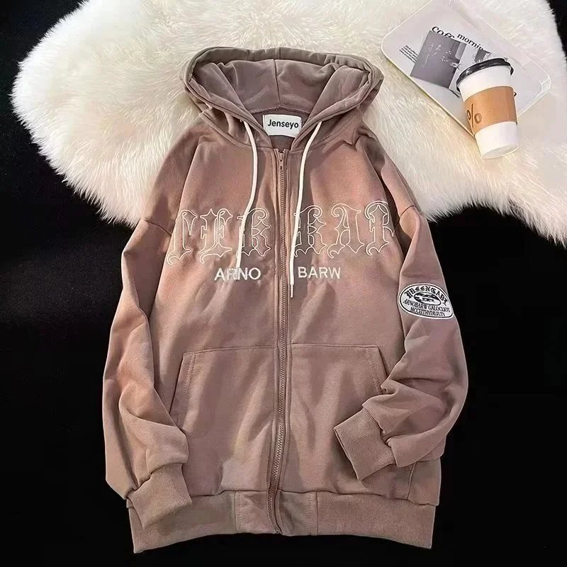 Design Embroidered Cross and Flames Hoodie Cream - 8