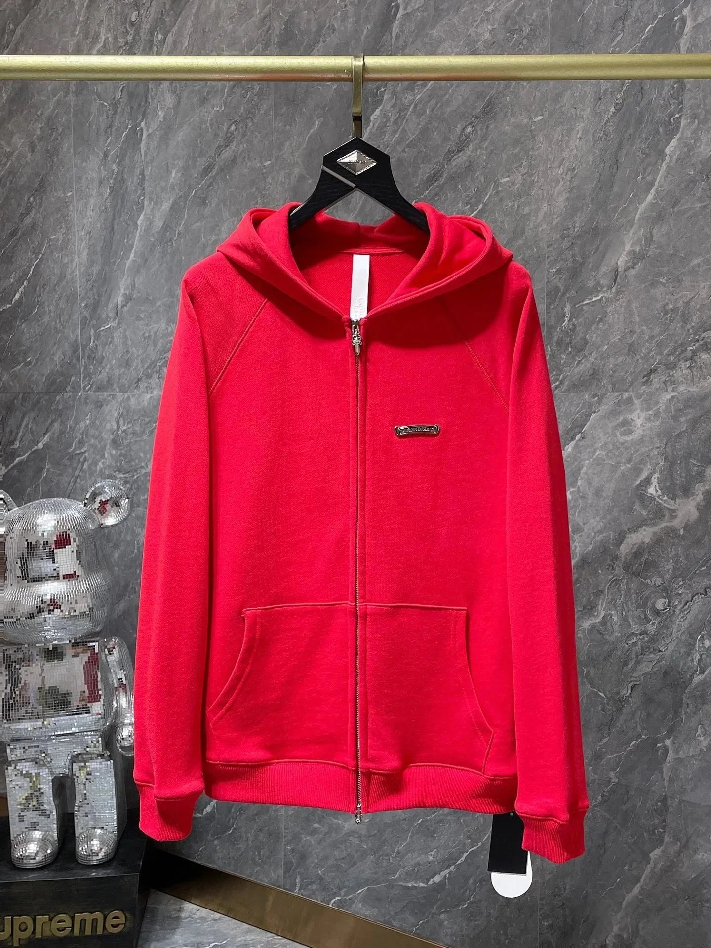 Chrome Hearts Hoodies & Sweatshirts Graphic hooded sweatshirt with cross, horseshoe, and paint-splatter designs — CH-62